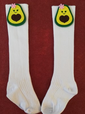 Sockrates Beyaz Avokado Keçeli Çorap