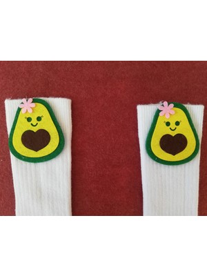 Sockrates Beyaz Avokado Keçeli Çorap