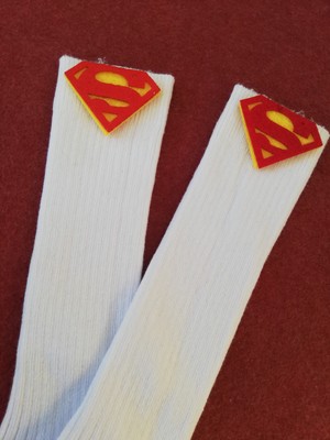 Sockrates Beyaz Superman Keçeli Çorap