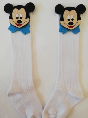 Sockrates Beyaz Mickey Mouse Keçeli Çorap