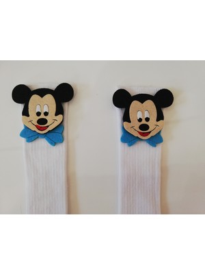 Sockrates Beyaz Mickey Mouse Keçeli Çorap