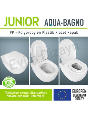 Aqua Bagno Junıor - Çocuk Adaptörlü - Yavaş Kapanan Klozet Kapağı
