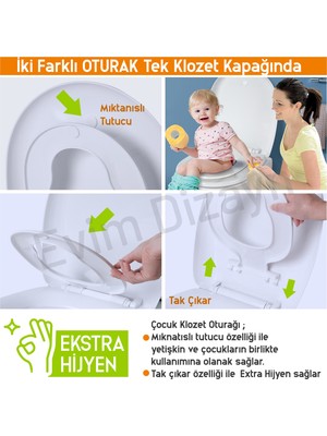 Aqua Bagno Junıor - Çocuk Adaptörlü - Yavaş Kapanan Klozet Kapağı