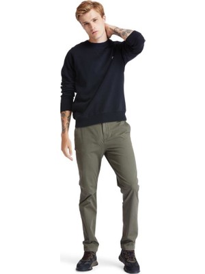 Timberland Brushed Back Erkek Siyah Yuvarlak Yaka Sweatshirt