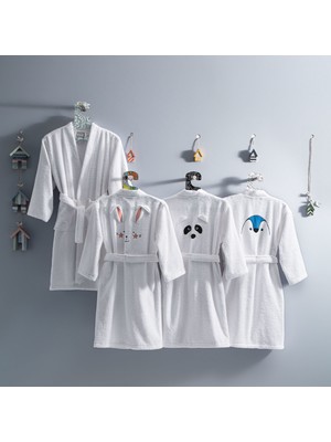 Yataş Bedding Bret Kimono Yaka Bornoz Pamuk Bornoz Renk :somon ve Beyaz 450 Gr/m² (3-4 Yaş)