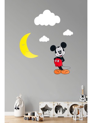 Wood 14 Dizayn Ahşap Mickey Gece Lambası Set