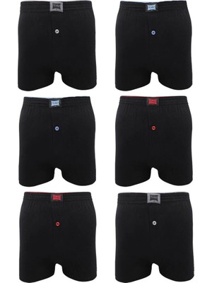 Tutku Penye Düz Boxer 117 6'lı Paket | Siyah