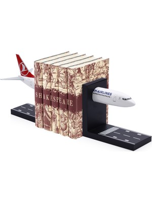 Zekupp THY Lisanslı Boeing 737-800 1/100 Ölçek TK Model Maket Uçak Temalı Kitap Tutucu