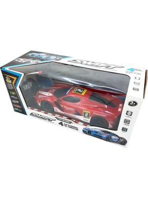 Erdem Oyuncak Şarjlı Işıklı Uzaktan Kumandalı Full Fonksiyonlu Spor Model Araba 1:14 Swıft  ER138-12 Kırmızı Yarış