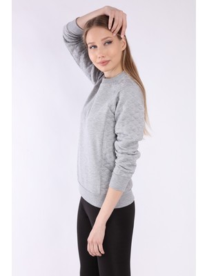 Neslice Kadın Grimelanj Kollar Kapitone Detaylı Sweatshirt