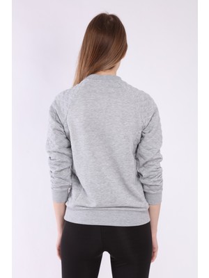 Neslice Kadın Grimelanj Kollar Kapitone Detaylı Sweatshirt