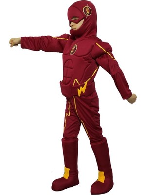 Flash Kostümü Kaslı Delüks