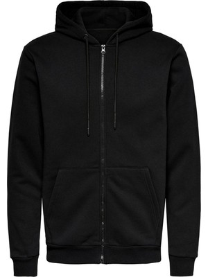 Only & Sons  Erkek Zip Hoodie Ceres Life 22018684-BLK