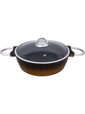 Emsan Kuvars 26 cm Siyah Gold Karnıyarık Tenceresi