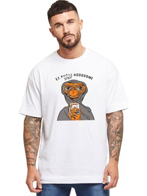 Grif E.t Baskılı Oversize Erkek T-Shirt