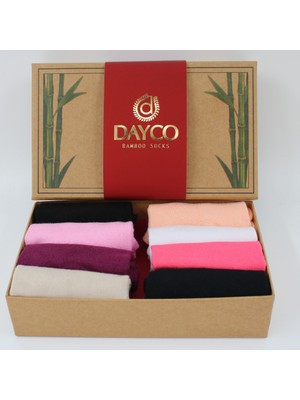 Dayco Premium 8'li Bambu Patik Kadın Çorap (Çok Renkli)