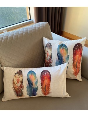 Lia Store Tüy Desenli Dekoratif 2'li Kırlent Kılıfı Seti