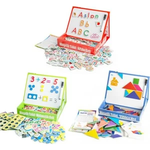 3'lü Manyetik Tablet Seti Alfabe Matematik Tangram