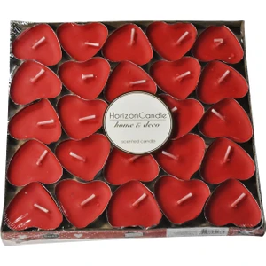 Horizon Mum  Tealight Mum Kalpli Kırmızı  25'li Paket