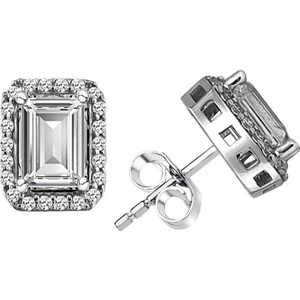 Söğütlü Silver Gümüş Swarovski Baget Taşlı Pırlanta Modeli Küpe