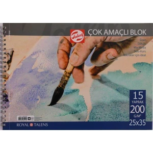 : Çok Amaçlı Resim Defteri : 200 gr : 25 cm x 35 cm : 15 Yaprak