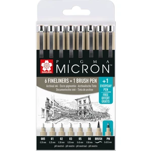 Pigma Micron Siyah Set  7+1 Uç