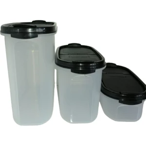 Oval 3'lü Set Siyah Kapak