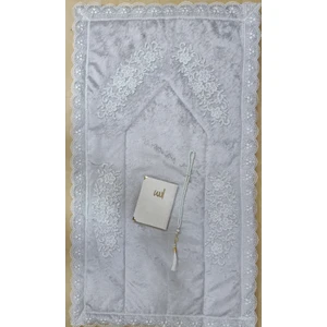 Lamazi Home Lamazihome 3 Parça Gri Seccade Seti Seccade Takımı Çeyizlik Papatya