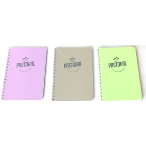 Pastoral Spiralli Plastik Kapak Bloknot 10 x 14 cm 80 Yaprak Çizgili 3'lü