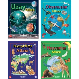 Hayvanlar Atlası + Keşifler Atlası + Okyanus Atlası + Uzay Atlası 4 Kitap Set