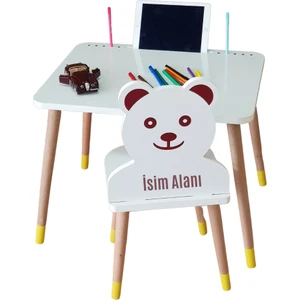 Ahşap Çocuk Oyun ve Aktivite Masa Sandalye Takımı