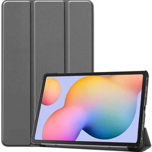 Samsung Galaxy T500 Uyumlu Kılıf (Tab A7 10.4" Inç) Ön-Arka Smart Case Katlanır Stand Gri