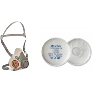 3m 6200 Yarım Yüz  Maskesi + 3m 2125 Ffp2 Filtre