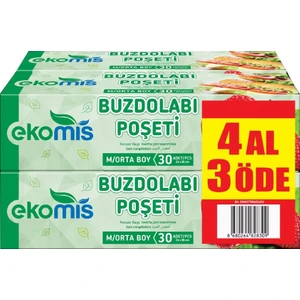 Buzdolabı Poşeti 4 Al 3 Öde Orta Boy 24 x 38 cm