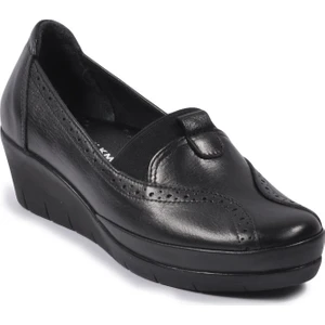 888 Siyah Kadın Hakiki Deri Günlük Ayakkabı