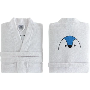 Pingu Kimono Yaka Bornoz Pamuk Bornoz Renk :mavi ve Beyaz 450 Gr/m² (3-4 Yaş)