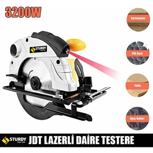 Power Tools 3200 Watt Sjs Lazerli  Metal Şanzuman Daire Testere Elmas Ağızlı 185 mm Bıçak