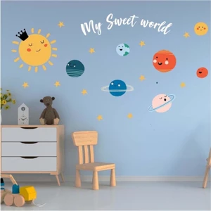 Sevimli Gezegenler Duvar Sticker Seti