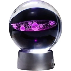 Mini Dünyam Güneş Sistemi Işıklı Cam Küre