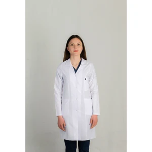Bayan Doktor Hemşire Önlüğü Beyaz Renk Gömlek Yaka (Dar Kesim)