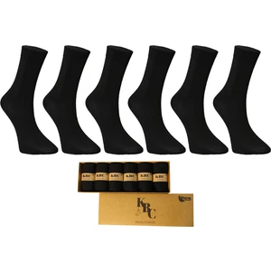 KBC Socks 6'lı Dikişsiz Bambu Erkek Klasik Yazlık Soket Çorap Seti / Kutulu Set / Full Siyah