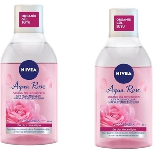 Aqua Rose Micellar    Gül Suyu Çift Fazlı Makyaj Temizleme Suyu 400 ml x 2 Adet
