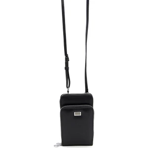 Silver Polo Siyah Iki Bölmeli Kadın Cüzdan & Kartlık/çapraz Askılı Telefon Cüzdanı SP1011