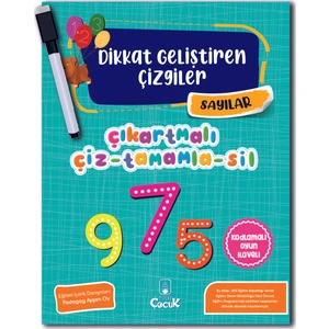 Dikkat Geliştiren Çizgiler-Sayılar + Çiz-Sil Kalem