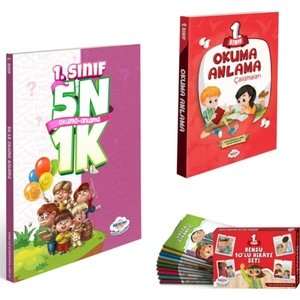 Öğretmen Evde Yayınları 1. Sınıf 5n 1k Okuma Anlama -Okuma Anlama Çalışmaları - Bensu 10'lu Hikaye Seti