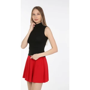 Kadın Siyah Yarım Balıkçı T-Shirt