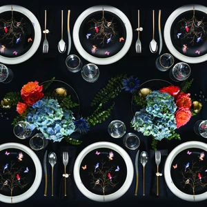 Fine Pearl Grace Black 58 Parça 12 Kişilik Yemek Takımı