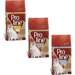 Pro Line Proline Balık-Tavuk-Kuzu Yetişkin Kedi Maması 500 gr Karışık Paket (3 Adet)