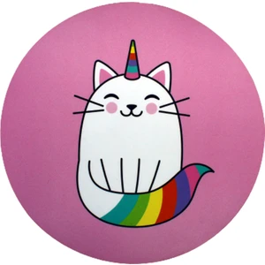 Gökkuşağı Sevimli Kedi Mouse Pad Desenli Yuvarlak 20 cm Mouse Pad