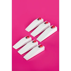 6 Adet Ideal Ahşap Uğur Böcekli Kapı Stoperi - Beyaz